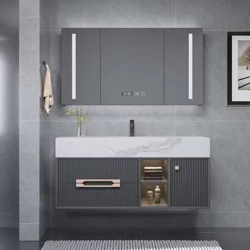 Rectângulo moderno minimalista YALIG Banheiro Vanity com cor pura e espelho incluído