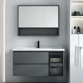 Rectângulo moderno minimalista YALIG Banheiro Vanity com cor pura e espelho incluído