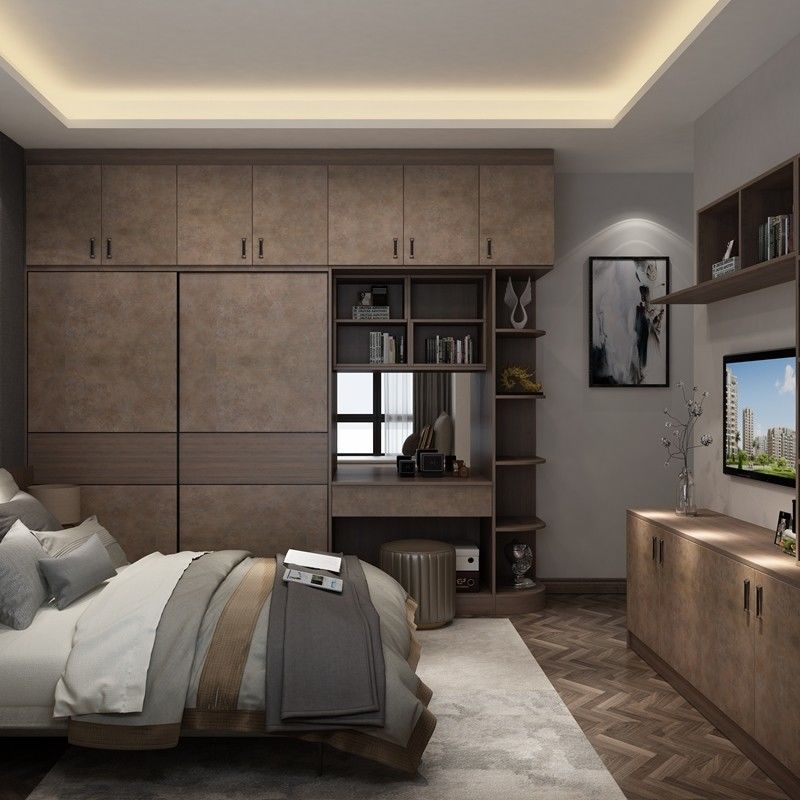 Embalagem de correio YALIG Modernidade Simplicidade Quarto Dormitório Porta Dupla Design de guarda-roupa para apartamento