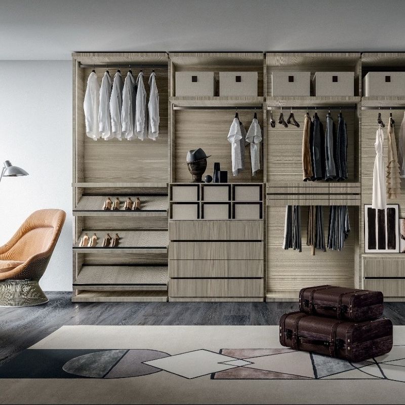 Armário de madeira contemporâneo para o design de móveis de quarto estilo 2D / 3D