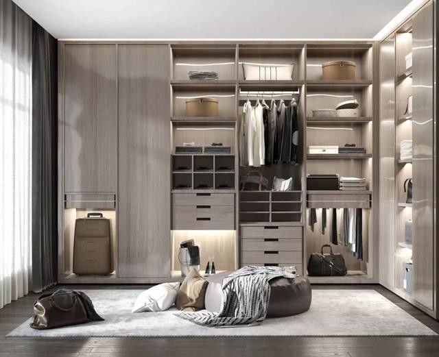 Armário de madeira contemporâneo para o design de móveis de quarto estilo 2D / 3D