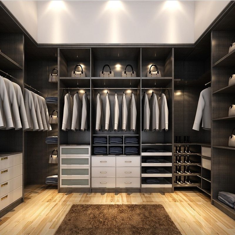 Cabrio contemporâneo YALIG Pole System Walk In Room Gabinete de estilo aberto Armários grandes