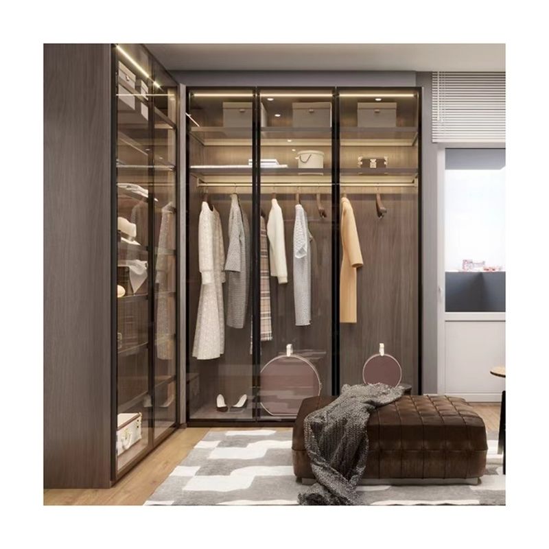Armário de madeira de estilo contemporâneo para móveis de quarto de cores personalizadas modernas